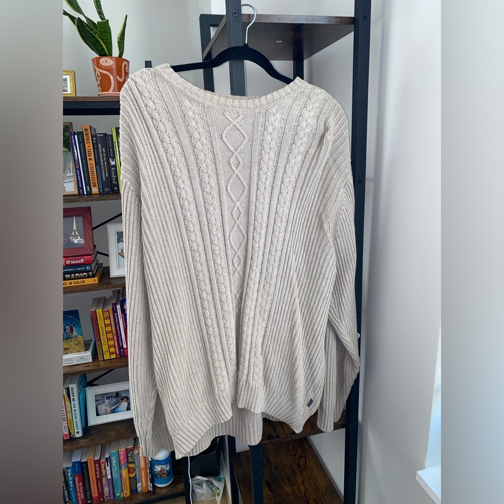 Beige Cable Knit Sweater